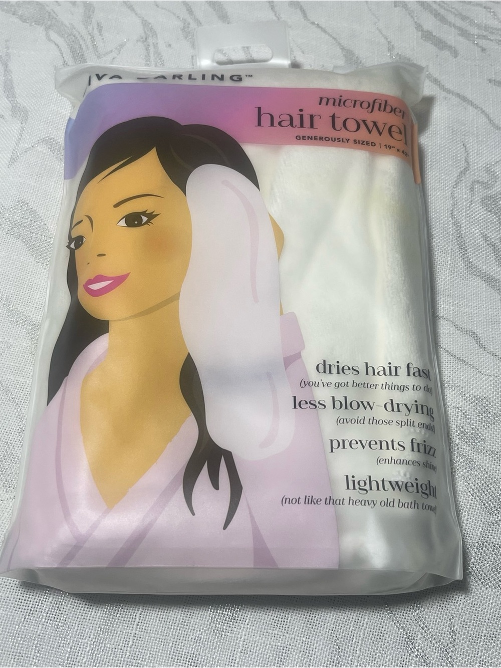 Darling Microfiber Hair Towel in White